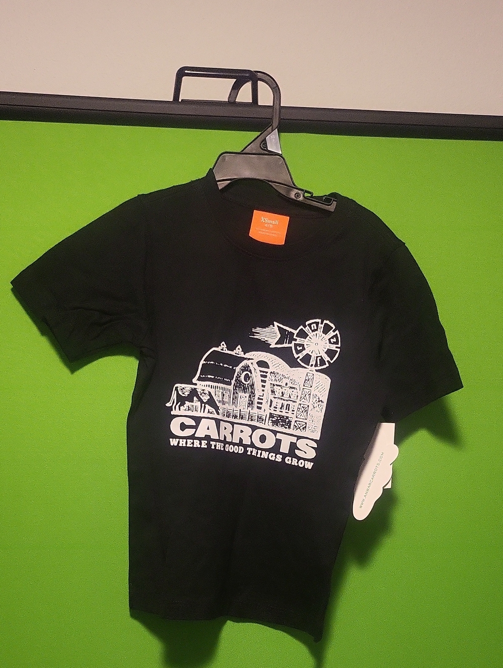 Kids' Black Graphic Tee - 'Where The Good Things Grow' Size XS